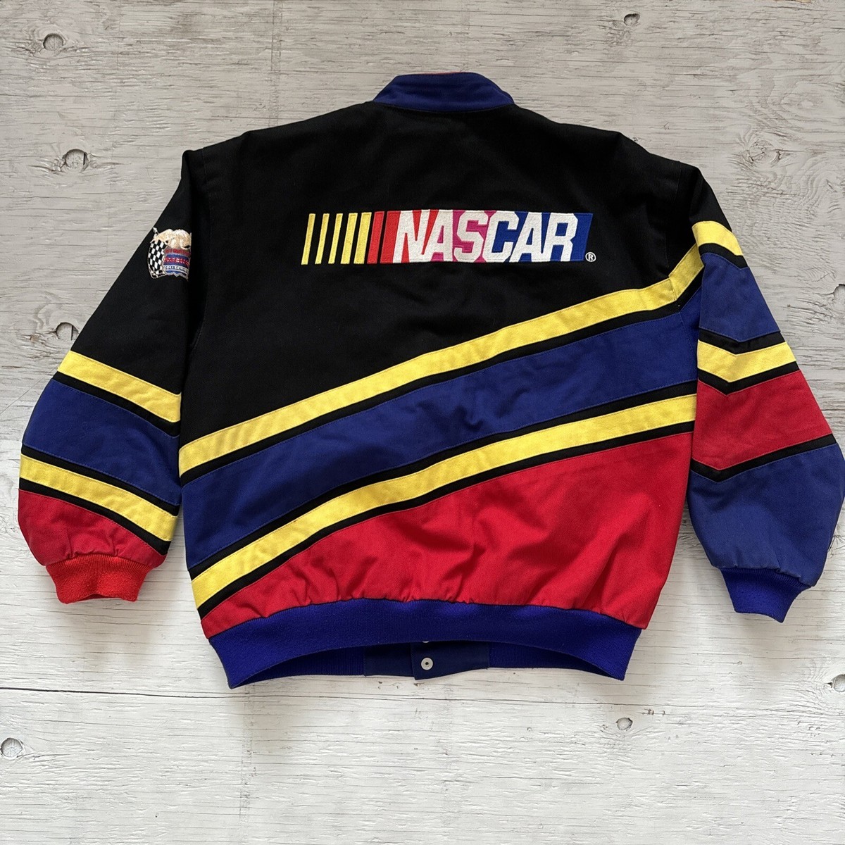 Vintage 90s Jeff Hamilton NASCAR Racing Logo Jacket Size XL -USA