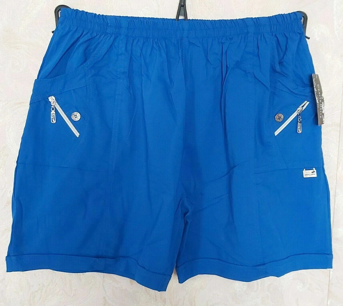 Women Ladies Comfy Stretch Cotton Mix Summer Cherry Berry Capri Shorts 8 22