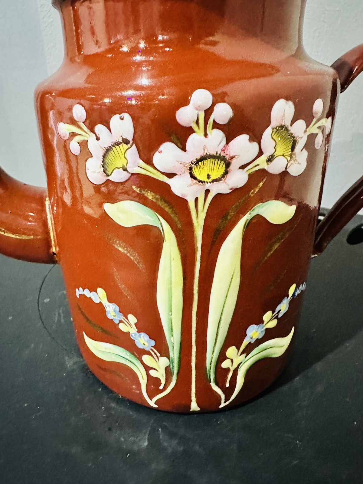 ANCIENNE CAFETIERE EN TOLE EMAILEE THEIERE * Tôleémaillée - Vendu