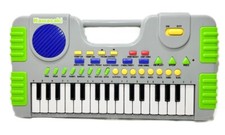 TESTED Rare Vintage Kawasaki Music Piano Keyboard Handle Kids 32 Keys Green 14"