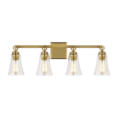 Monterro 4-Light Bathroom Vanity Light in Burnished Brass by Sean Lavin