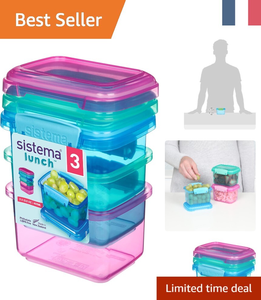 Récipient snack empilable 400ml en plastique hermétique pour pique-nique