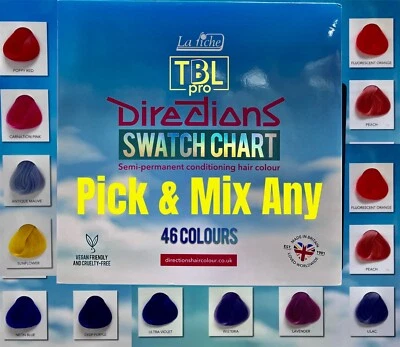 4x LA RICHE (Pick &mix Any) DIRECTIONS HAIR DYE SEMI PERMANENT COLOUR-Fast Post