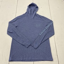 Vineyard Vines Blue Edgartown Long Sleeve Hoodie Logo T-Shirt Adult Size S
