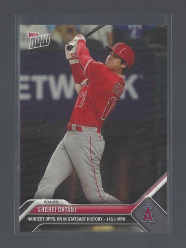 2023 Topps Now #441 Shohei Ohtani Hardest Opposite Field Home Run 116.1 MPH