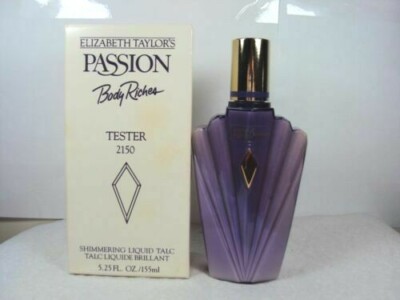 ELIZABETH TAYLOR'S PASSION BODY RICHES SHIMMERING LIQUID TALC 5.25 FL OZ NEW