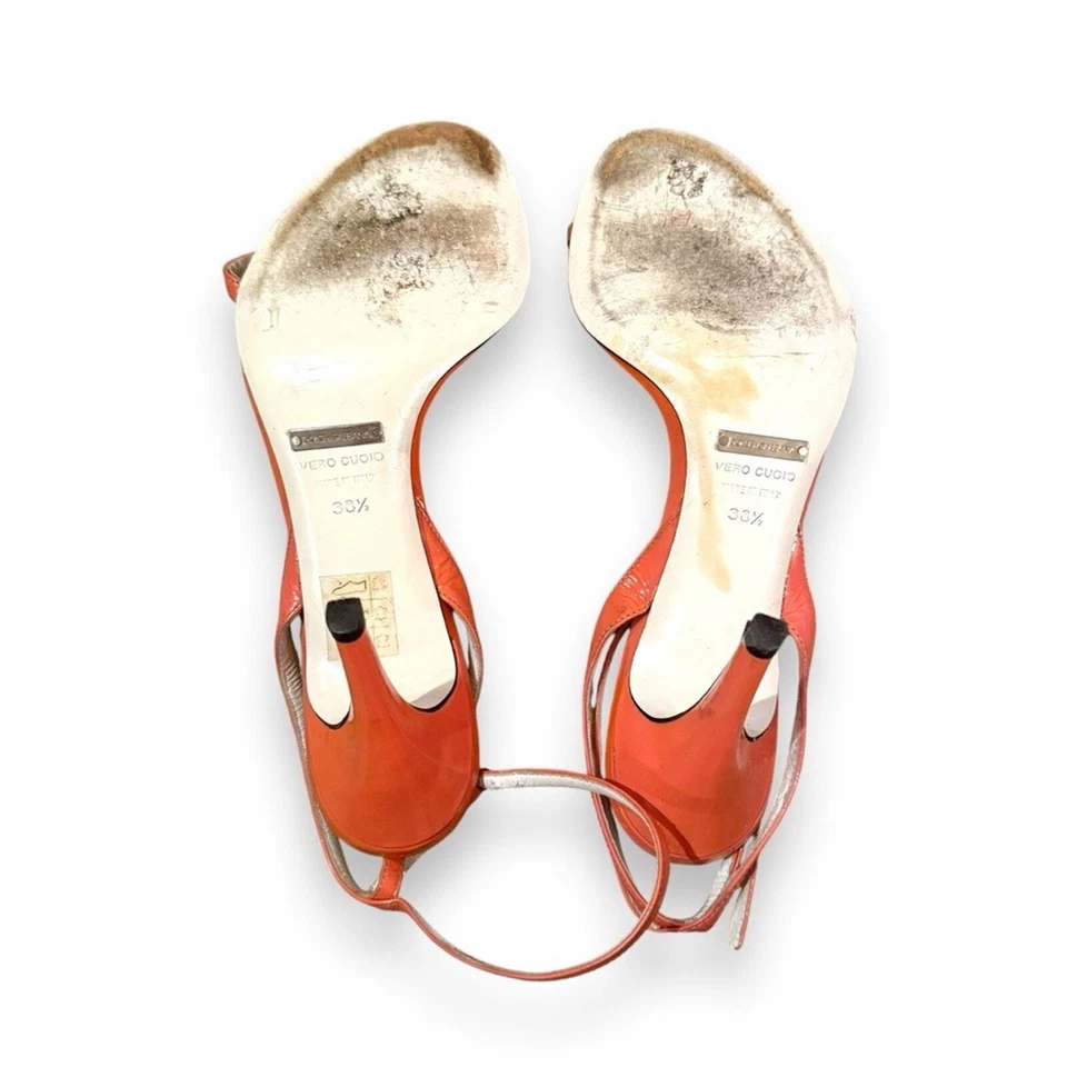 Dolce & Gabbana Y2K Vernice charol rosa coral tiras tacones con cuentas 38,5 Foto 4 de 4