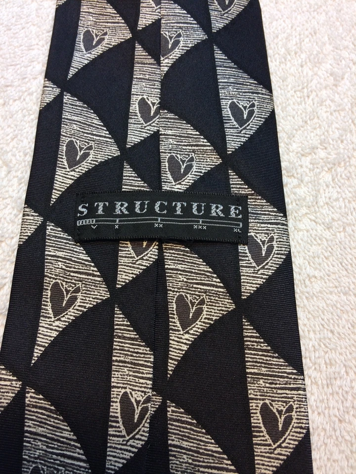 CORBATA ESTRUCTURA HOMBRE NEGRA Y GRIS 3,75 X 58 Foto 4 de 4