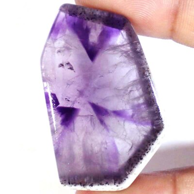 Natural Purple AMETHYST 92.50CTS 31x50x6mm Translucent Slice Fancy Cab Gemstone