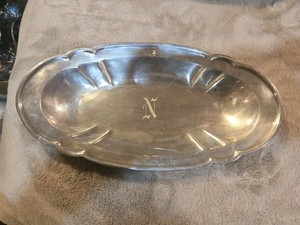 ESTATE FISHER #2262 STERLING SILVER OVAL SERVING DISH 12.5" 274.6 GRAMS
