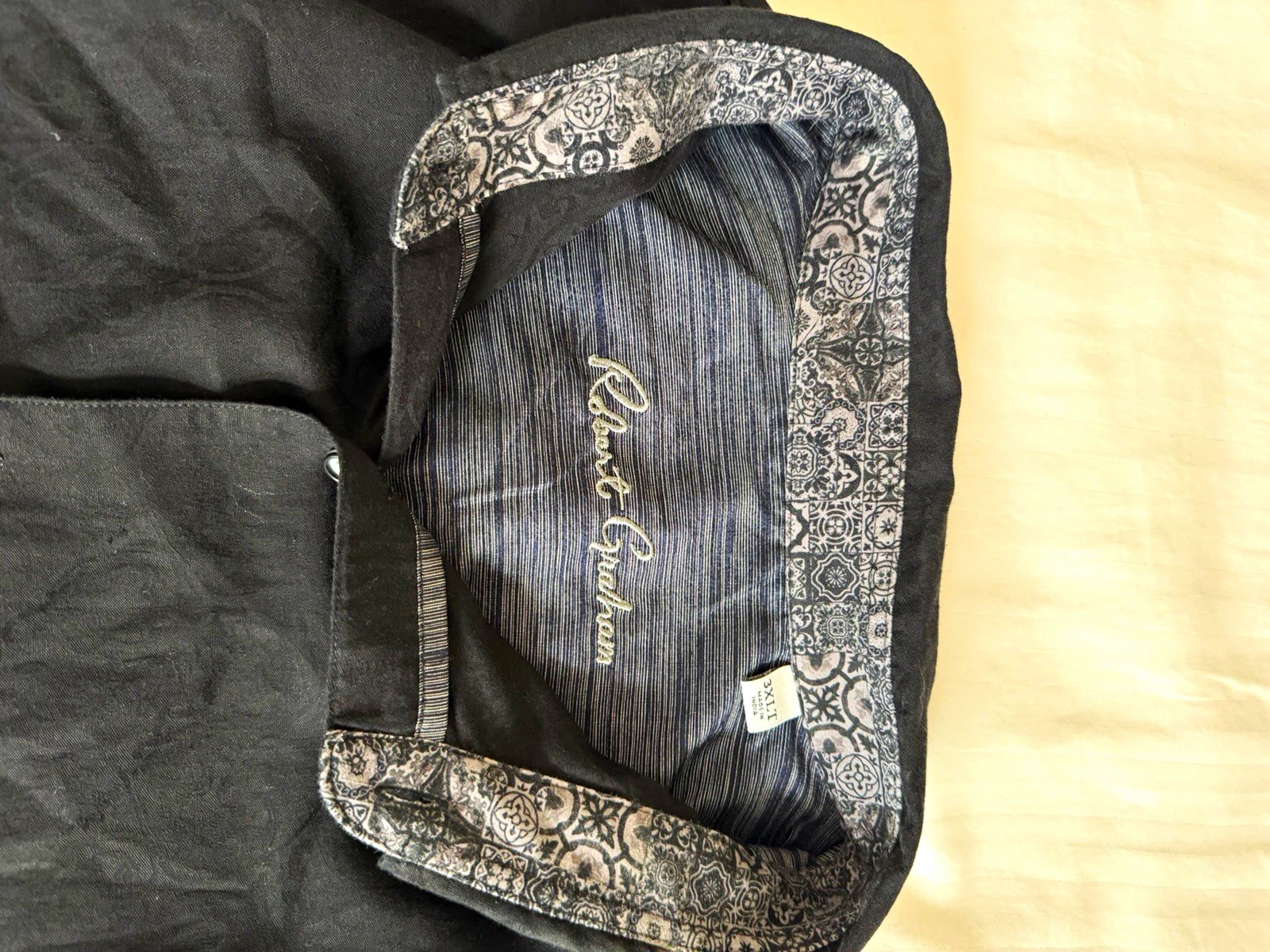 Robert Graham Men’s 3XLT Big & Tall Black Paisley Short Sleeve Button-Up Shirt - product detail image 1
