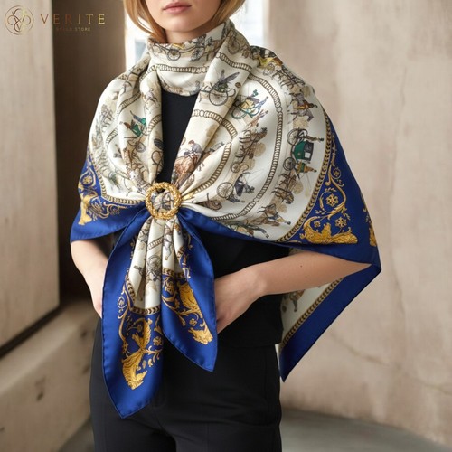 RARE VINTAGE HERMES Silk Scarf "La Promenade de Longchamps" Carre 90 - Image 1