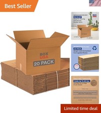 Moving Boxes 18"L x 14"W x 12"H 20-Pack Medium - Corrugated Cardboard Box for...
