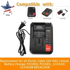 Fast Charger For Black and Decker 20V Lithium Battery Charger LCS1620 /LCS1620B