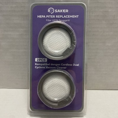 Saker HEPA Filter Replacement for Cordless Dual Cyclone Vacuum Cleaner, 2 Pack