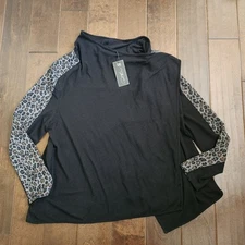 DG2 Diane Gilman Black Snake Knit Drape-Front Easy Jacket NWt - Size Large