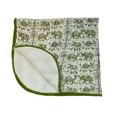 Handmade 100 Cotton Kantha Baby Quilt in Unique Patterns - Machine Washable