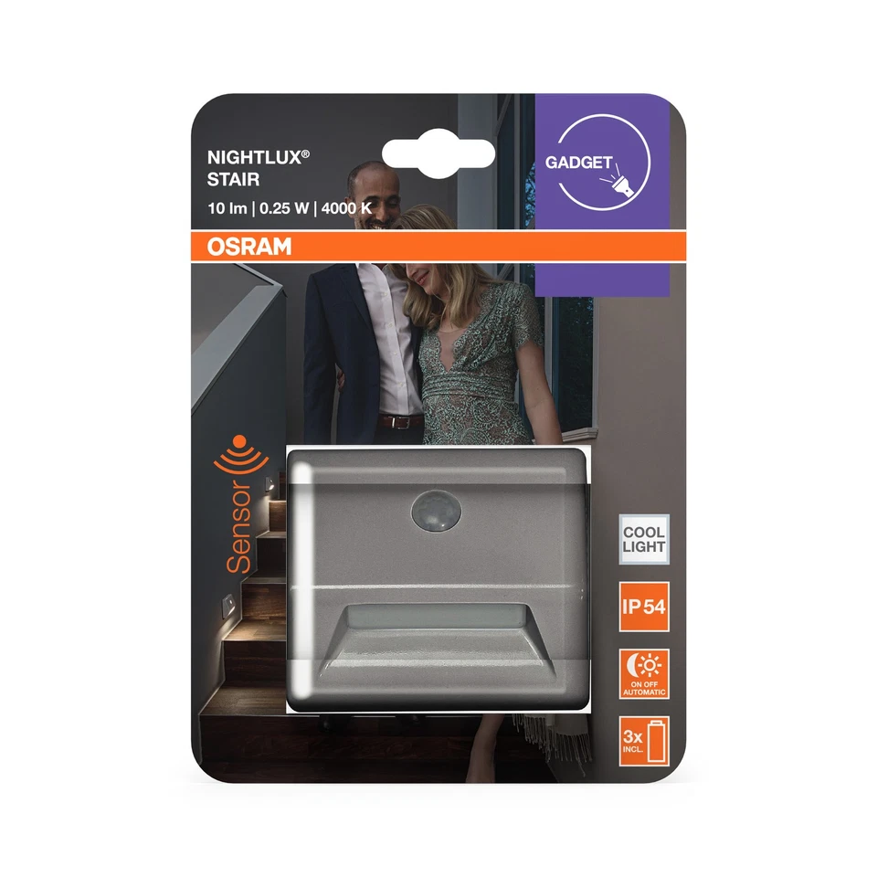OSRAM NIGHTLUX Stair Treppenbeleuchtung, Silber, Bewegungssensor, IP54, - Bild 2 von 4