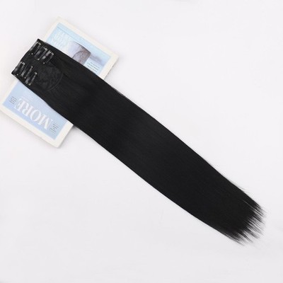 60cm Echthaar Extensions Clip In Dreiteiliges Glattes Kunsthaar Set