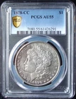 1878-CC Morgan Silver Dollar - PCGS AU 55 - Gold Shield