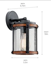 Kichler Barrington 1 -Light 13-in H Distressed Black Hardwired Outdoor Wall Ligh