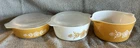 5pc Vintage Pyrex Butterfly Gold Casserole Dishes set of 3 #471 472 473 w/2 Lids