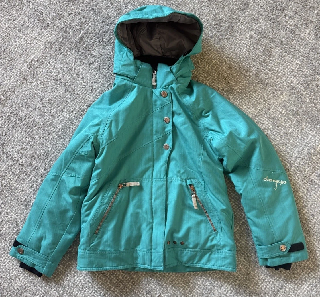 Obermeyer Rival Girls Snow Ski Winter Jacket Size 12 Juniors Teal Hooded