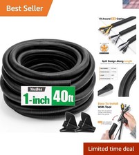 40 FT Wire Loom 1 Inch, Split Wire Loom Tubing Wire Conduit, Wire Protector T...