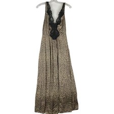 Vintage 90s leopard print full length maxi slip or dress by Lorraine