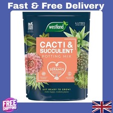 Image of Westland Cacti & Succulent Potting Compost Mix Enriched with Seramis 4L UK