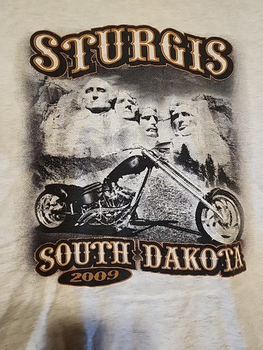 T-shirt uomo Sturgis South Dakota 2009 double face grigia taglia M - Foto 4 di 7