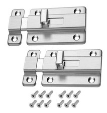 2 Pack Door Bolts, 4.21 inch Stainless Steel Door Latch Sliding Lock Barrel B...