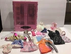 Vintage Barbie Closet & Lot Of 30 Clothes & Accessories