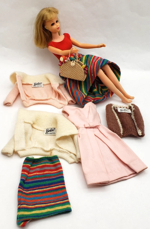 复古 FRANCIE 芭比娃娃 1966 Twist N Turn 娃娃弯腿金色 + 服装套装 — 第 3/4 张图片