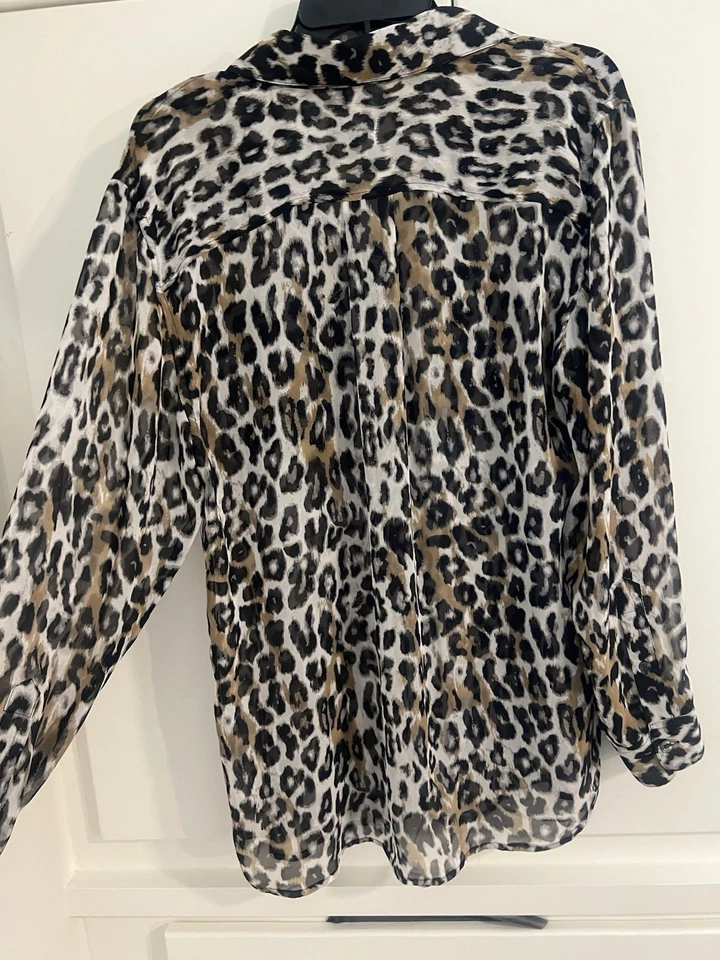 Kenneth Cole Нью-Йорк животных печати чистый блузка на пуговицах лагерь рубашка - средний - Изображение 2 из 4