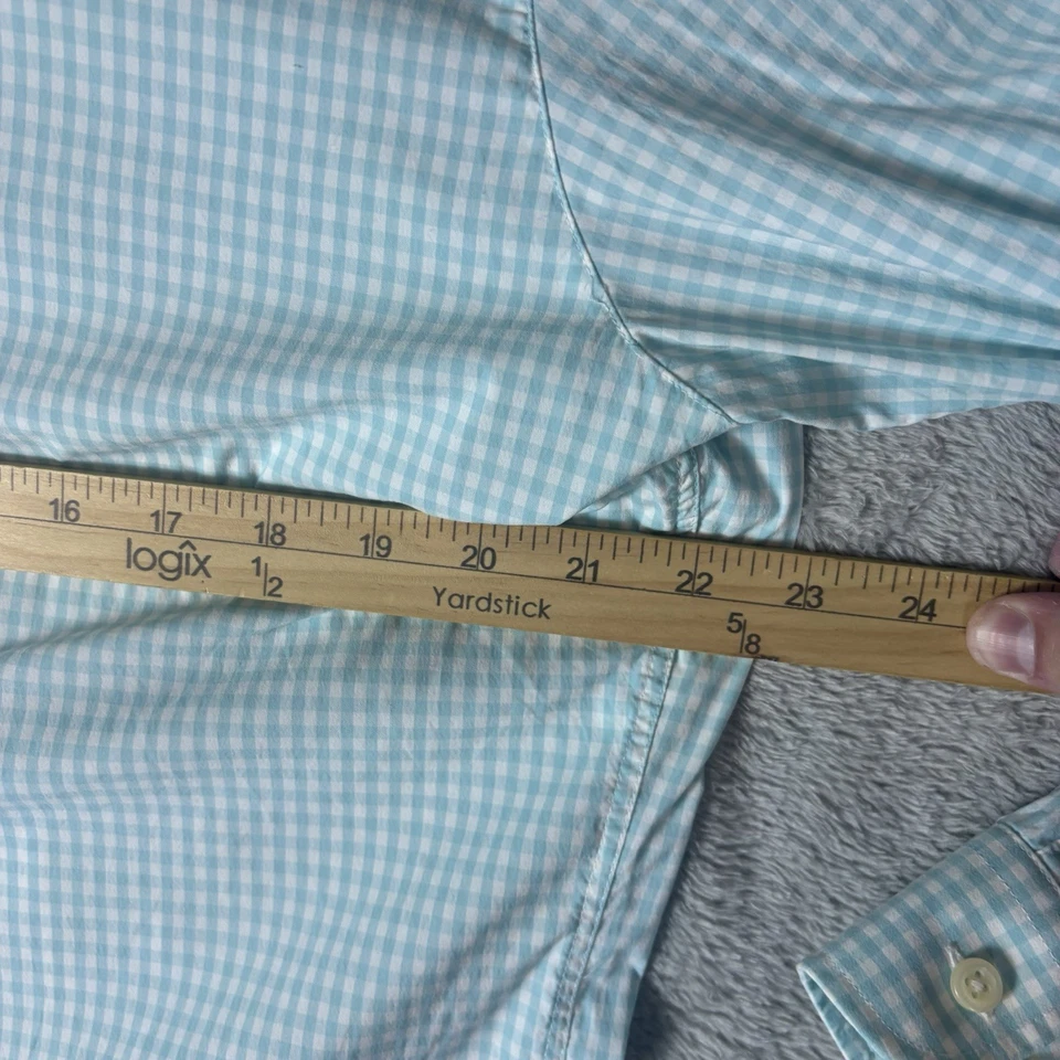 Мужская большая сине-белая клетчатая рубашка с длинным рукавом на пуговицах Footjoy FJ - Изображение 4 из 4