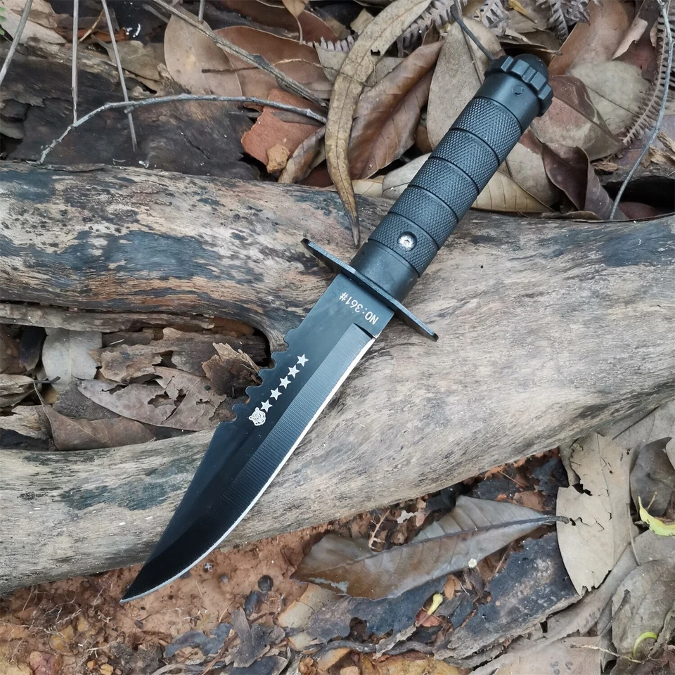 Cuchillo de hoja fija de acero inoxidable 8CR13MOV de alta calidad, herramientas de camping de caza Foto 2 de 4