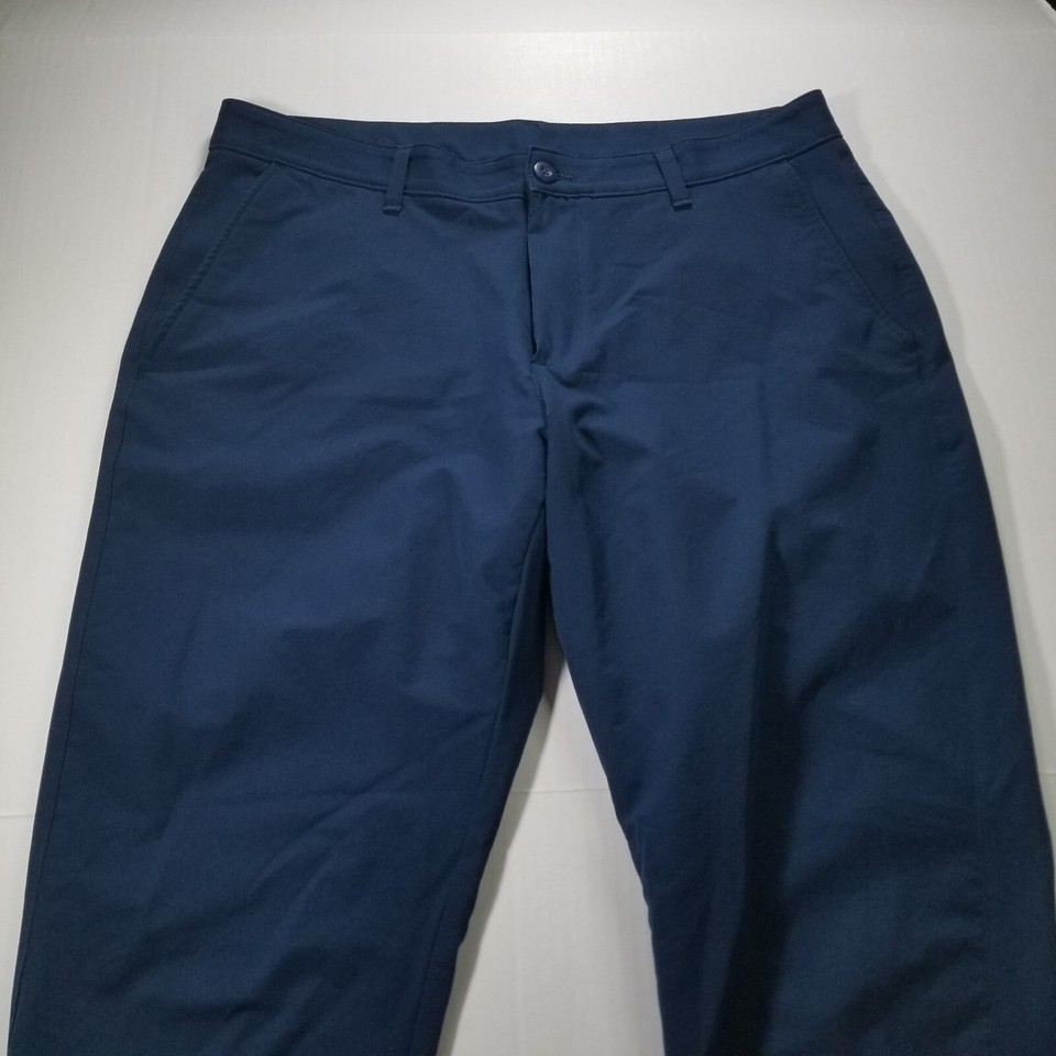 Under Armour Tech Pants Mens 38x36 Navy Blue Golf Performance Straight