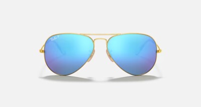 Ray-Ban Aviator Flash Lenses Matte Gold Frame/Blue Lens 