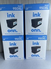 Lot of 4 onn 950XL High Yield Ink Cartridges Black 10000604805/22 For HP950 XL