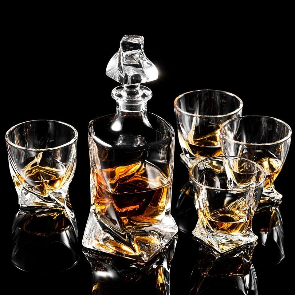 Spiral Whiskey Decanter Set Birthday Boss Anniversary Holiday Friend Hubby Gift