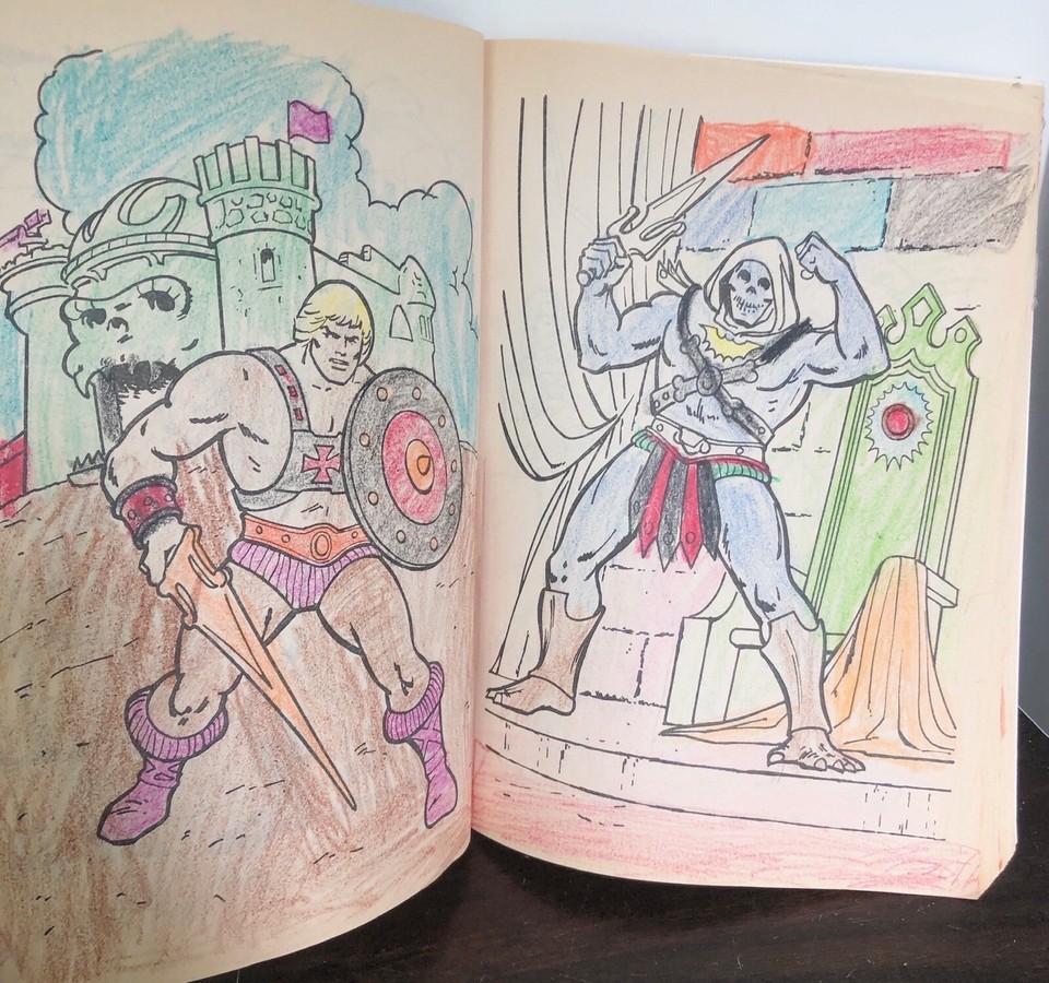 Masters of the Universe 1984 Golden Coloring And Activity Book Used