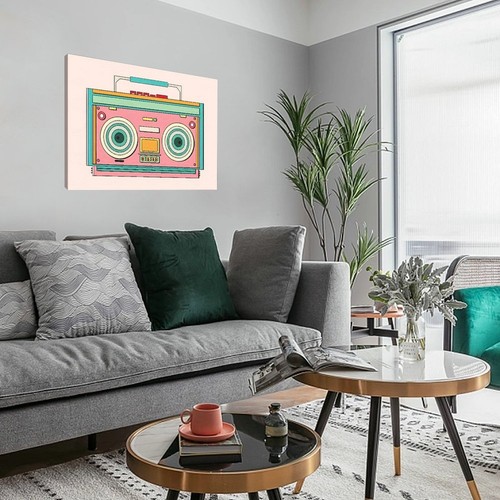 Vintage Boombox Radio Cassette Player Canvas Poster Wall Art Living Room Decor - Picture 4 of 13
