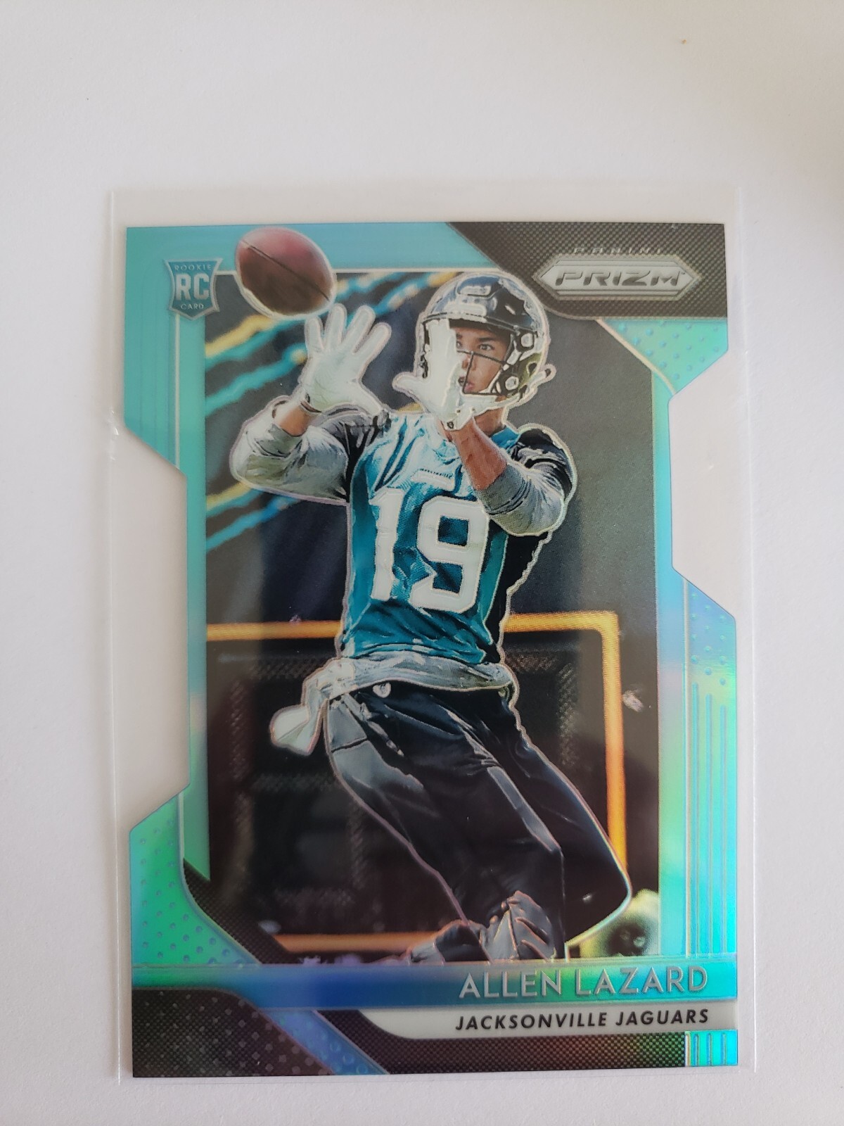 2018 Prizm Light Blue Die Cut Allen Lazard RC /199 Packers ROOKIE RC