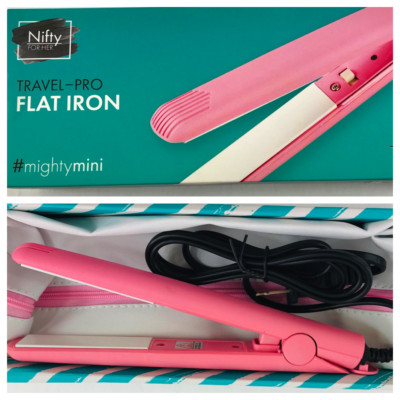 Nifty For Her New Pink Travel-Pro Flat Iron Mighty Mini