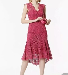 karen millen peplum hem lace dress