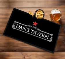 Personalised Bar runner - Red Star beer Label Bar runners bar Pub beer mat