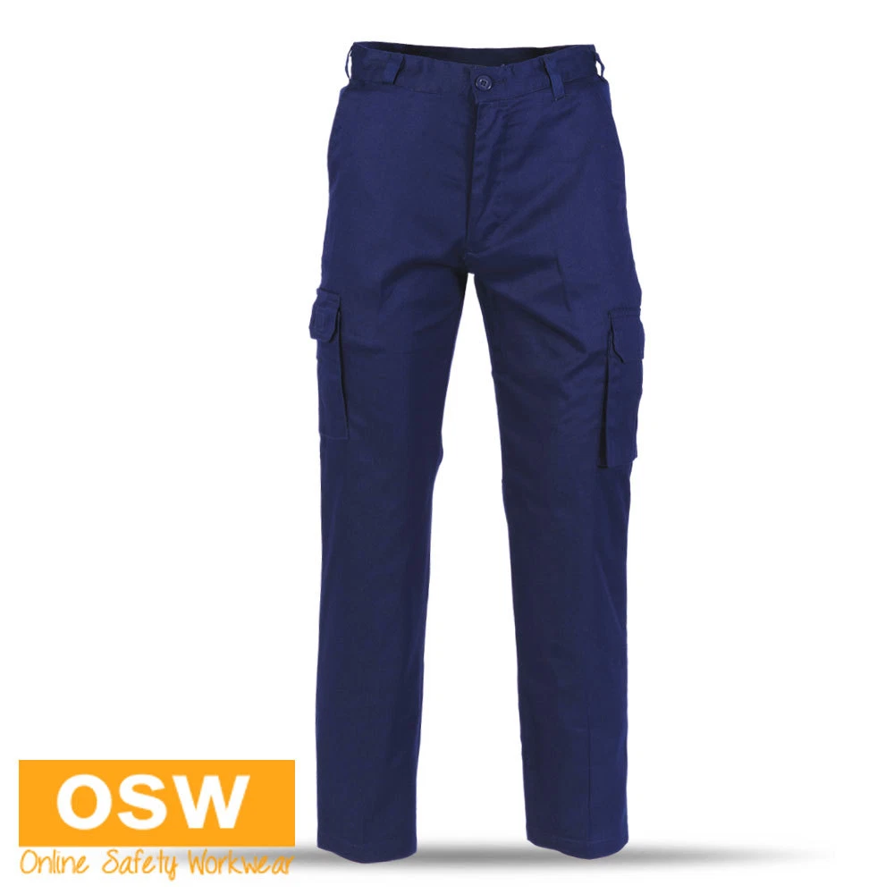 MENS NAVY LIGHT WEIGHT BREATHABLE SAFETY TRADIES COTTON CARGO WORK PANTS
Opens in a new window or ta