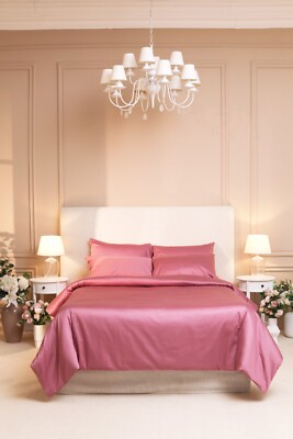 Embro Linen, Luxury Sateen 100% Cotton, Duvet TwinXL Set, All Season, Dusty Rose