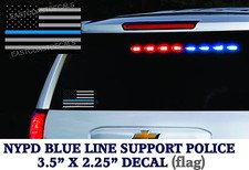 2 Flags Police Thin Blue Line Officers DECALS Sticker Subdued American Flag NYPD